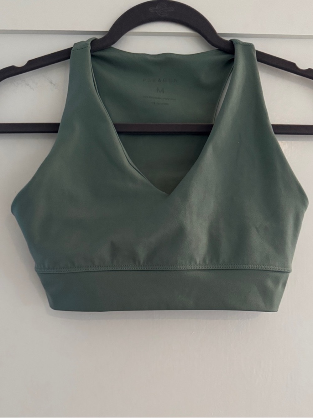 Paragon V Neck Sports Bra in Sage Green | Size Medium